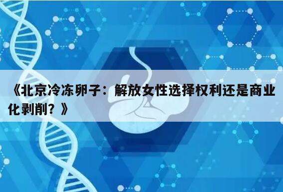 《北京冷冻卵子:解放女性选择权利还是商业化剥削?》