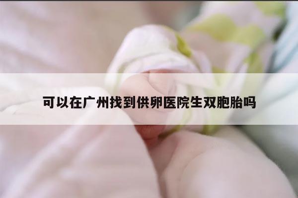 可以在广州找到供卵医院生双胞胎吗