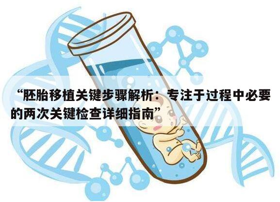 “胚胎移植关键步骤解析:专注于过程中必要的两次关键检查详细指南”