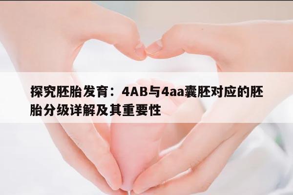 探究胚胎发育：4AB与4aa囊胚对应的胚胎分级详解及其重要性