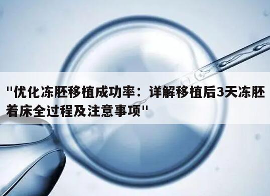 "优化冻胚移植成功率:详解移植后3天冻胚着床全过程及注意事项"