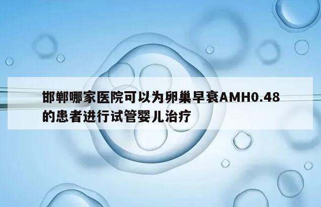 邯郸哪家医院可以为卵巢早衰AMH0.48的患者进行试管婴儿治疗
