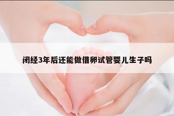 闭经3年后还能做借卵试管婴儿生子吗
