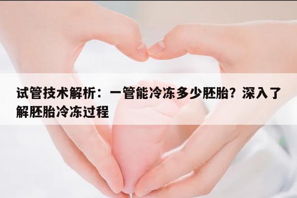 试管技术解析:一管能冷冻多少胚胎?深入了解胚胎冷冻过程