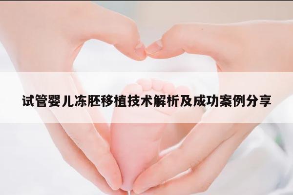 试管婴儿冻胚移植技术解析及成功案例分享