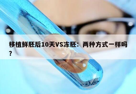 移植鲜胚后10天VS冻胚：两种方式一样吗？