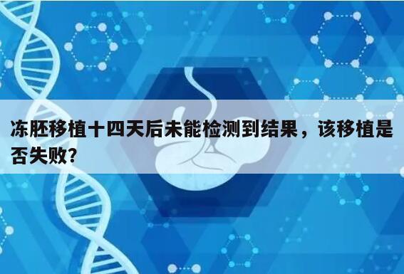 冻胚移植十四天后未能检测到结果，该移植是否失败？