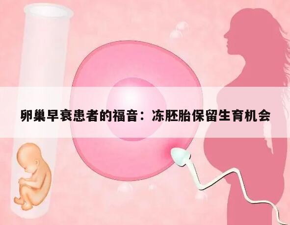 卵巢早衰患者的福音:冻胚胎保留生育机会