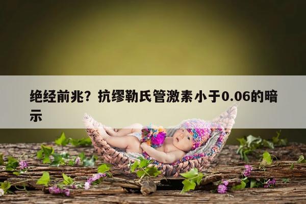 绝经前兆?抗缪勒氏管激素小于0.06的暗示