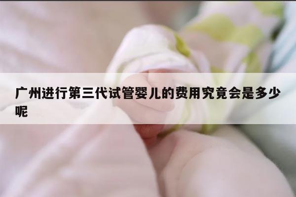 广州进行第三代试管婴儿的费用究竟会是多少呢